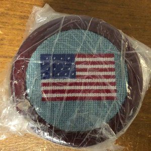 American Flag Needlepoint Coaster (set of 4)